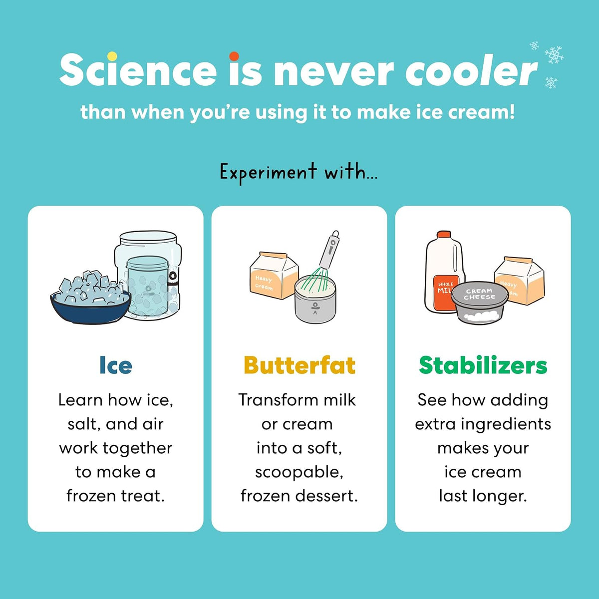 KiwiCo Science of Cooking Ice Cream Kit - STEM Chemistry Set for Ages 5+
