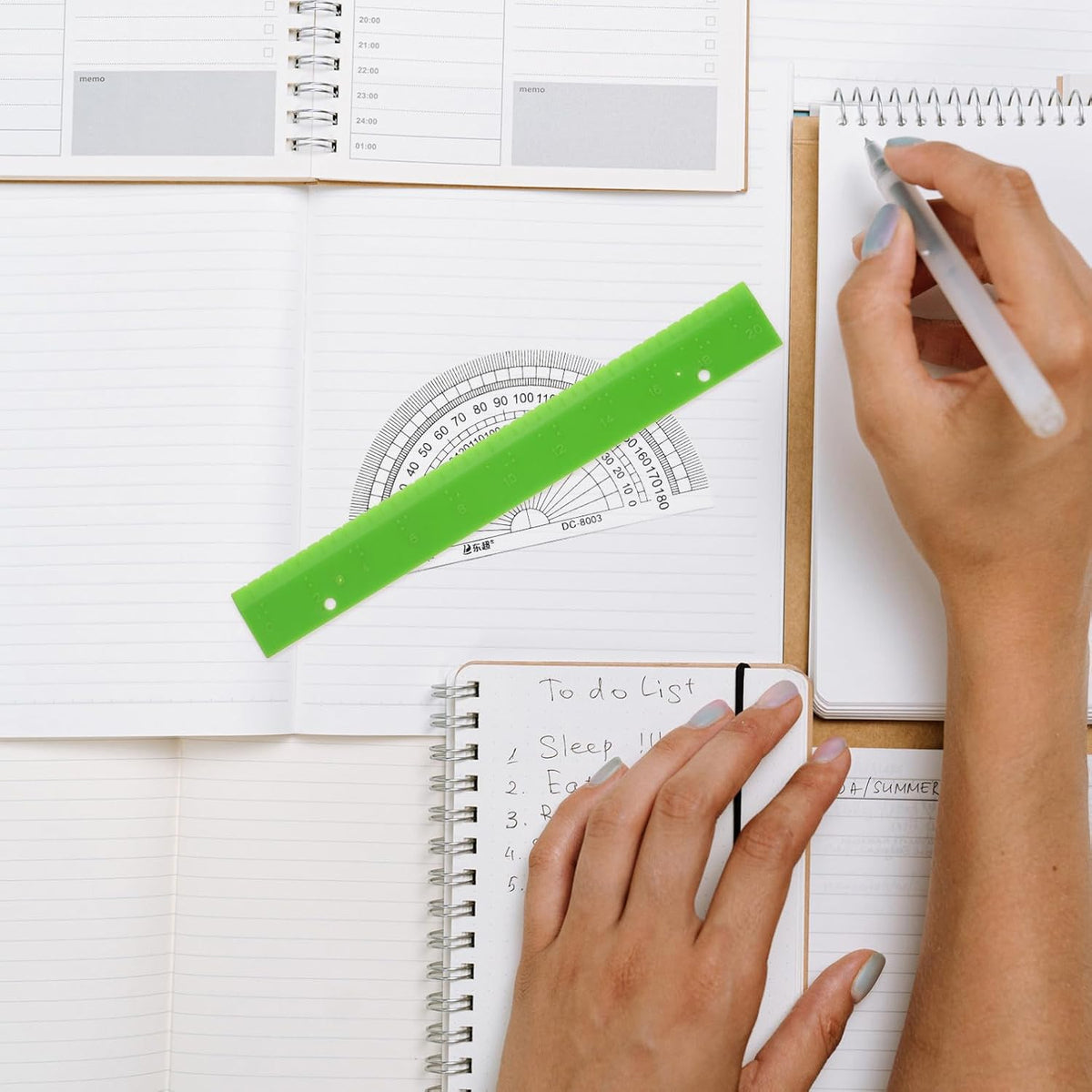 Ipetboom Braille Ruler for the Visually Impaired, Tactile Measuring Tool