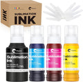 Hiipoo Sublimation Ink Refilled Bottles Compatible for ET2800 ET2903 ET4800 ET2988 ET-2400 ET2980 ET3850 ET4950 ET-2803 ET-2850 ET-2750 ET2760 Inkjet Printers Heat Press Transfer on Mugs T-Shirts