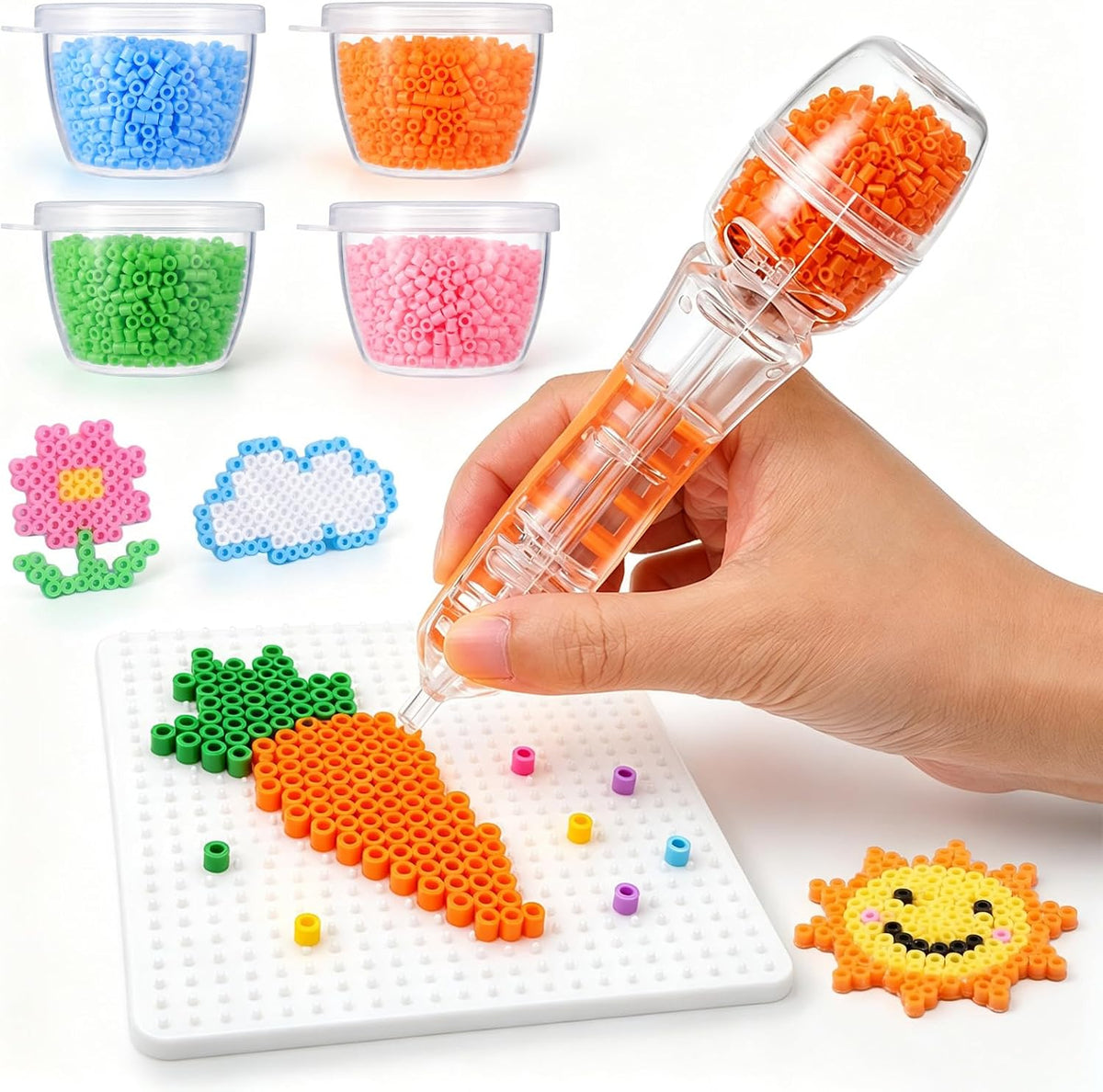 cobee Fuse Bead Pen with 4 Bottles, 2.6mm Mini Fuse Beads Dispenser Tool