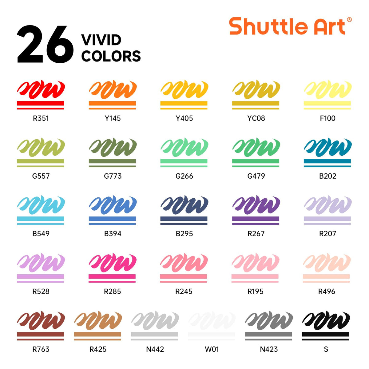 Shuttle Art 96 Colors Dual Tone Refillable Acrylic Markers with 100 Refills
