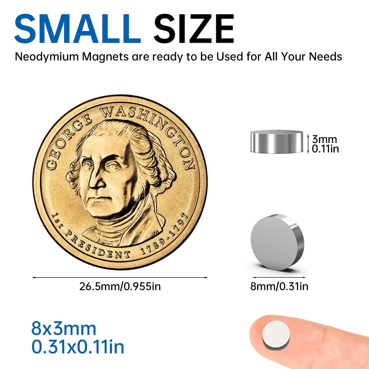 Magnet for Crafts, 622PCS Small Neodymium Magnet for 3D Printing