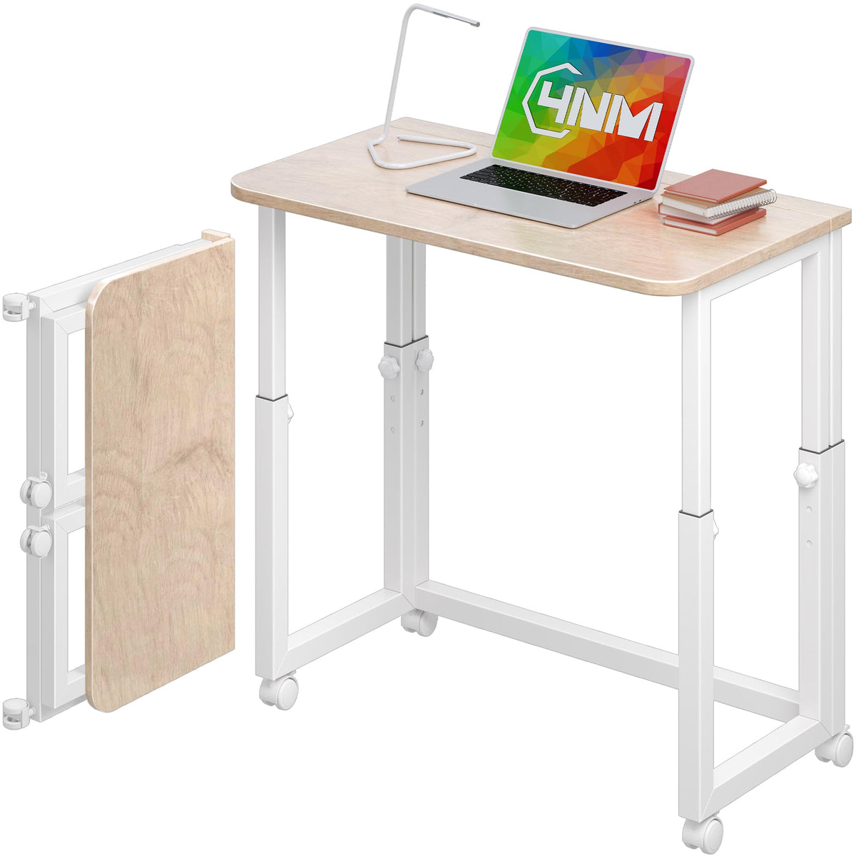 4NM 27.5-Inch Folding Student Desk with Wheels