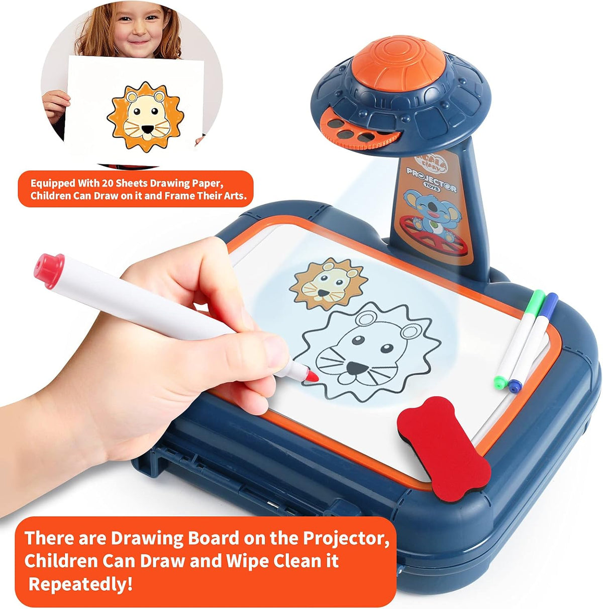 Drawing Projector for Kids Art Sketching Toy Set 64 Images Ages 3-6