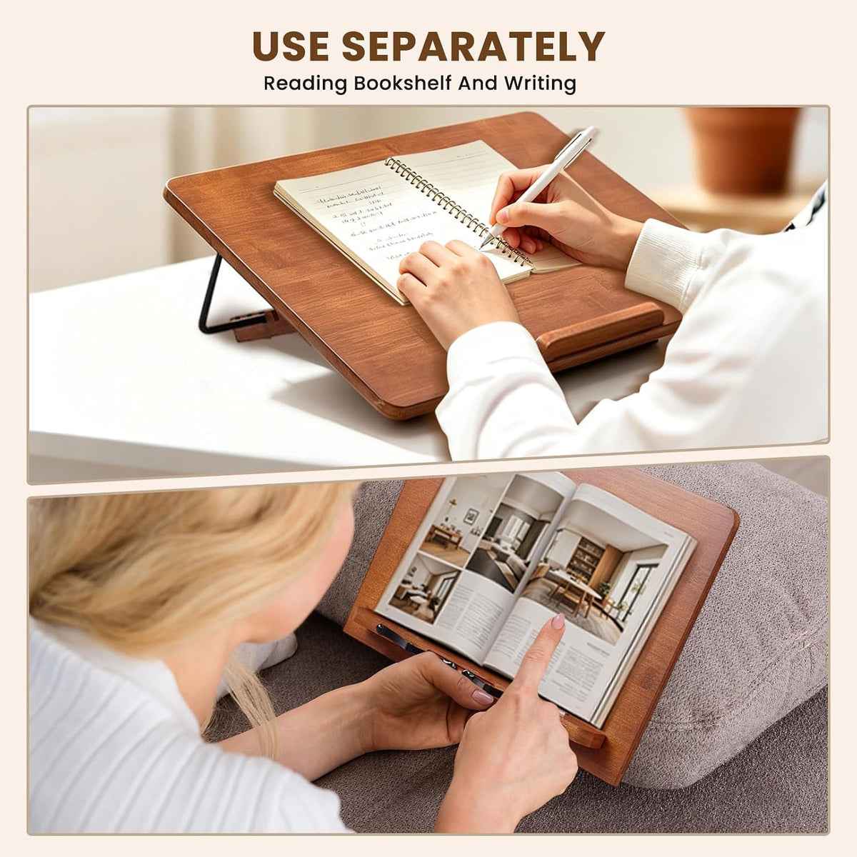 Ergonomic Double Layer Adjustable Slant Board for Writing (Tea Color)