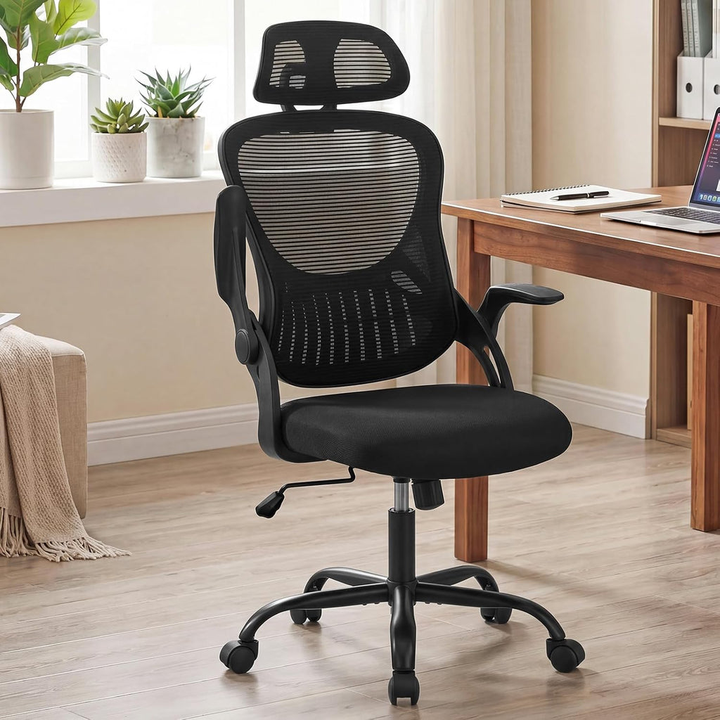 HAPPYMONT Ergonomic Mesh Desk Chair with Headrest (Multiple Colors)