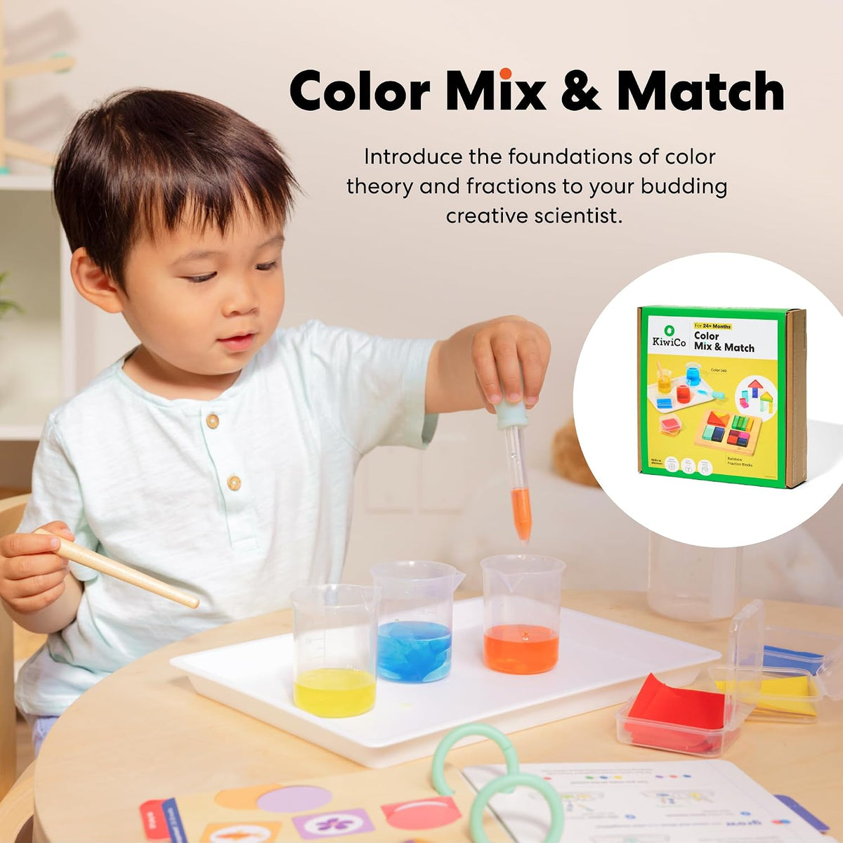 KiwiCo Preschool Learning Bundle: Color Mix & Number Play Kits, Ages 2+