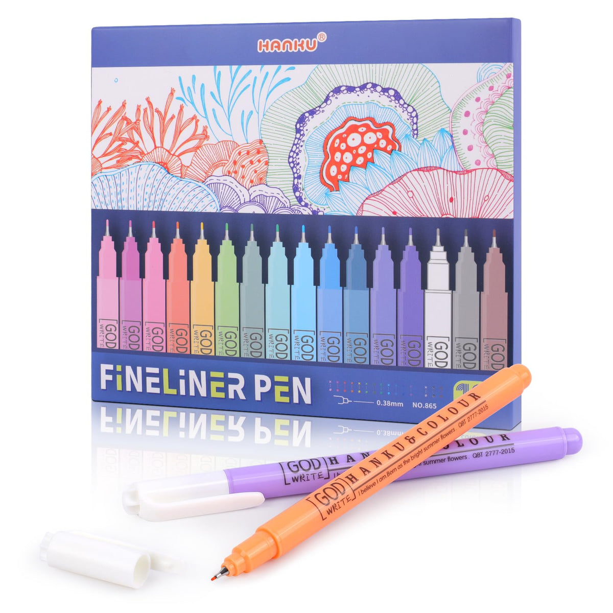 HANKU Colored Bible Pens, 8 Pack 0.38mm Fine Point Pen No Bleed Through