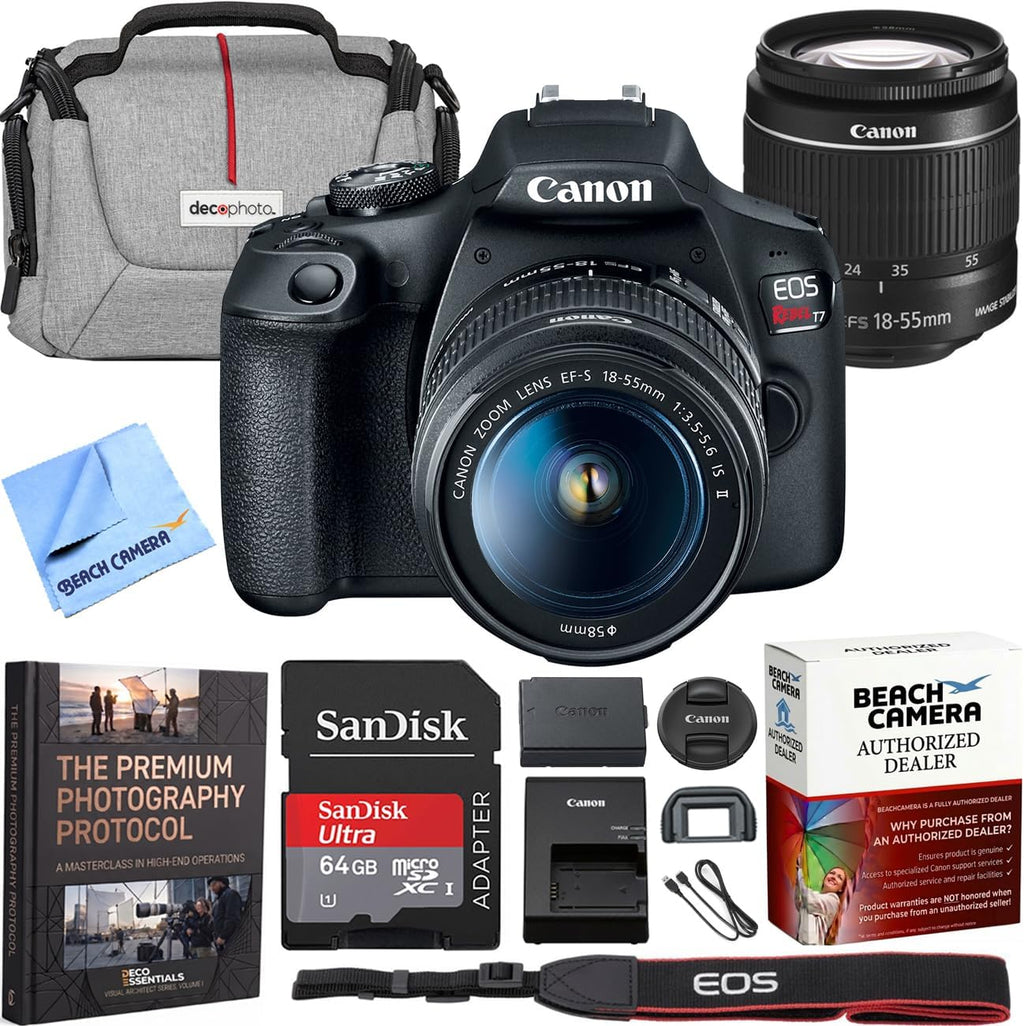 Canon EOS Rebel T7 DSLR Camera with EF-S 18-55mm F3.5-5.6 is II Lens Bundle