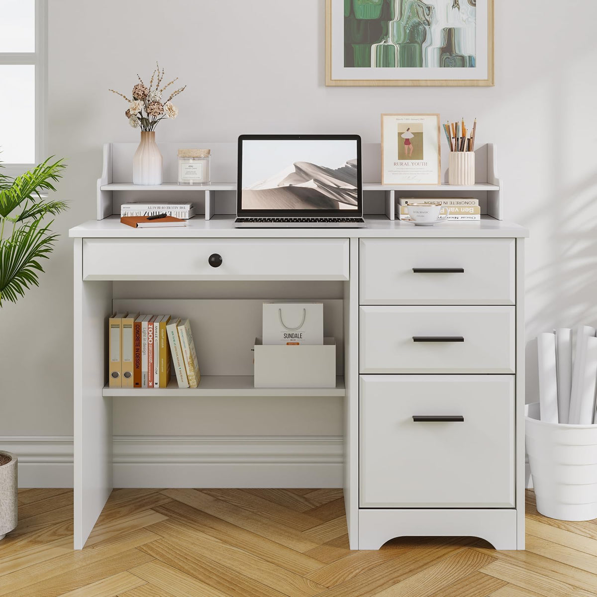 4 EVER WINNER 44-Inch Student Desk with Drawers