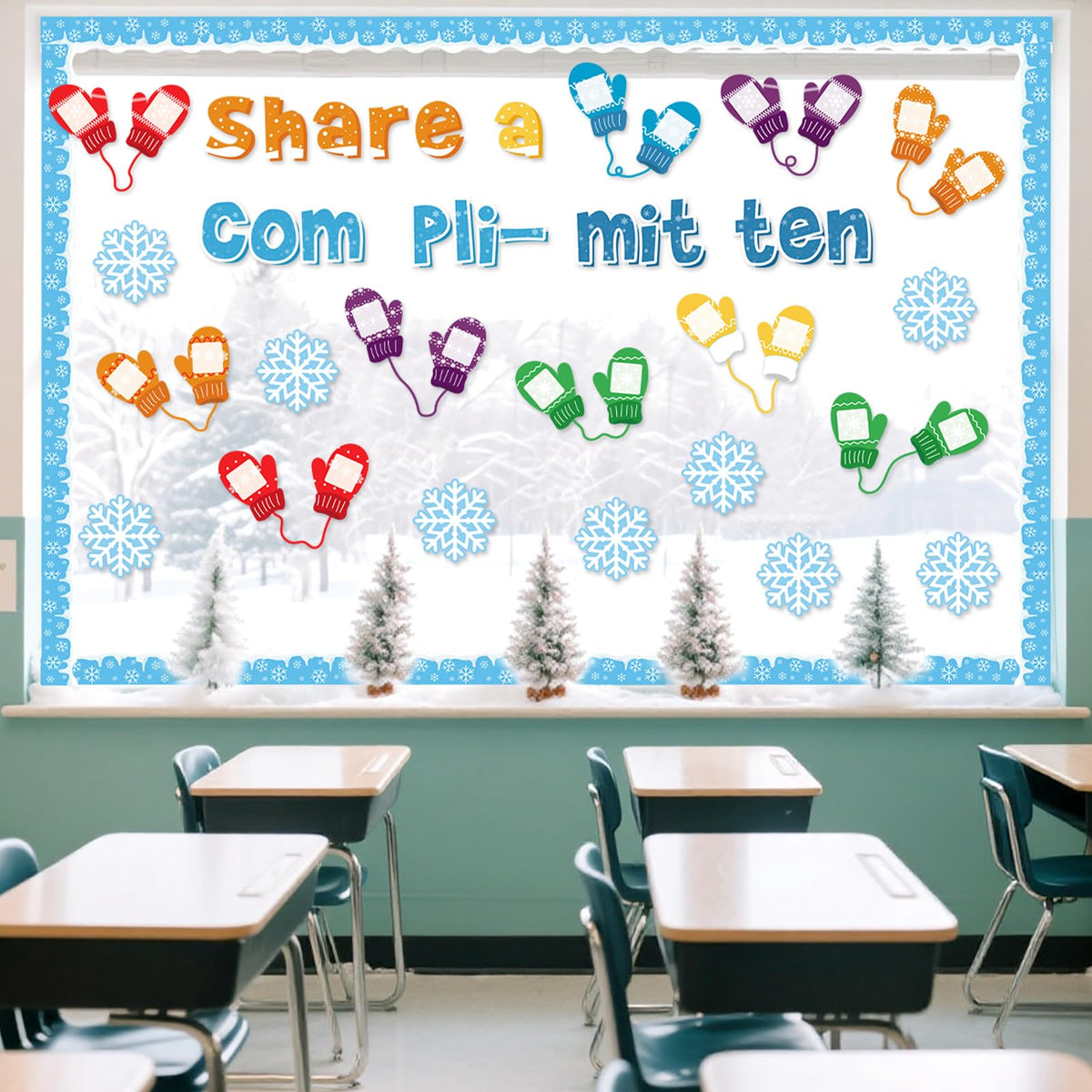 Funrous 71 Pcs Winter Bulletin Board Set Holidays Around The World