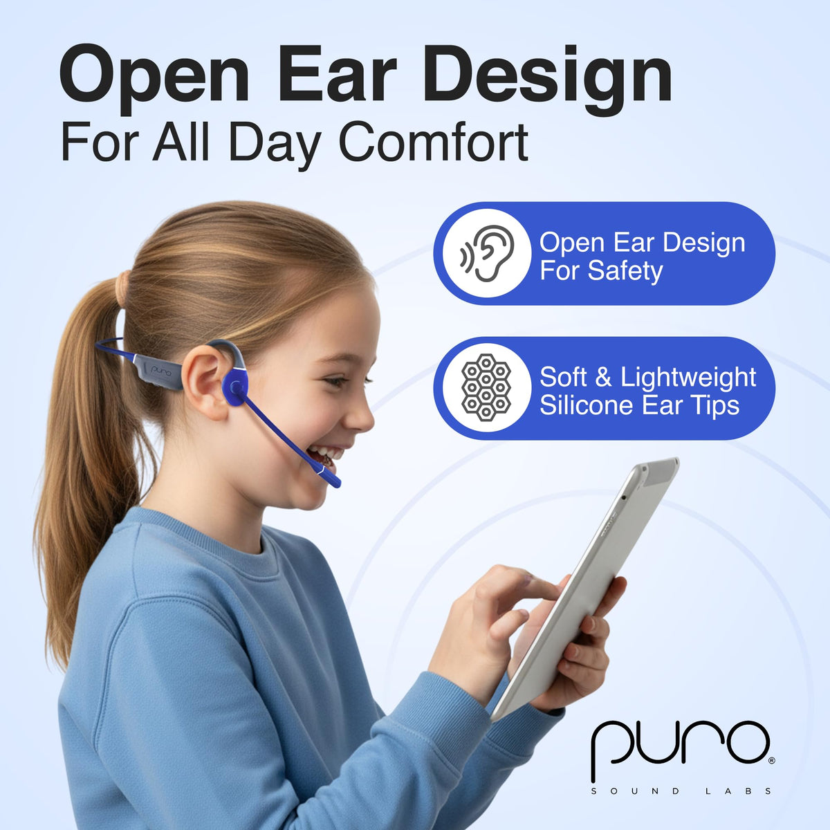 Puro Sound Labs - Kids Headphones, Volume-Limiting 85dB, PuroFlex Kids,Teal