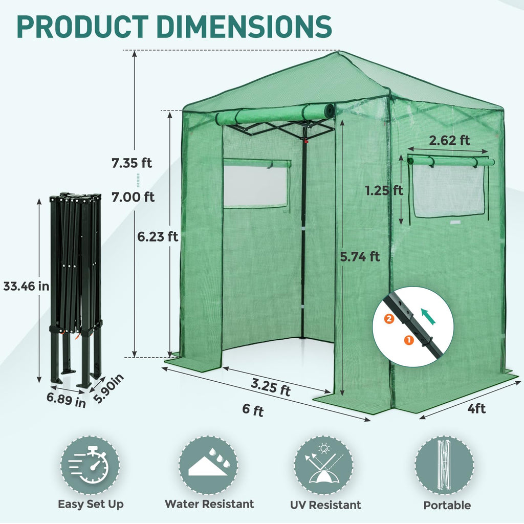 EAGLE PEAK Pop-Up Walk-In Greenhouse (Multiple Sizes)