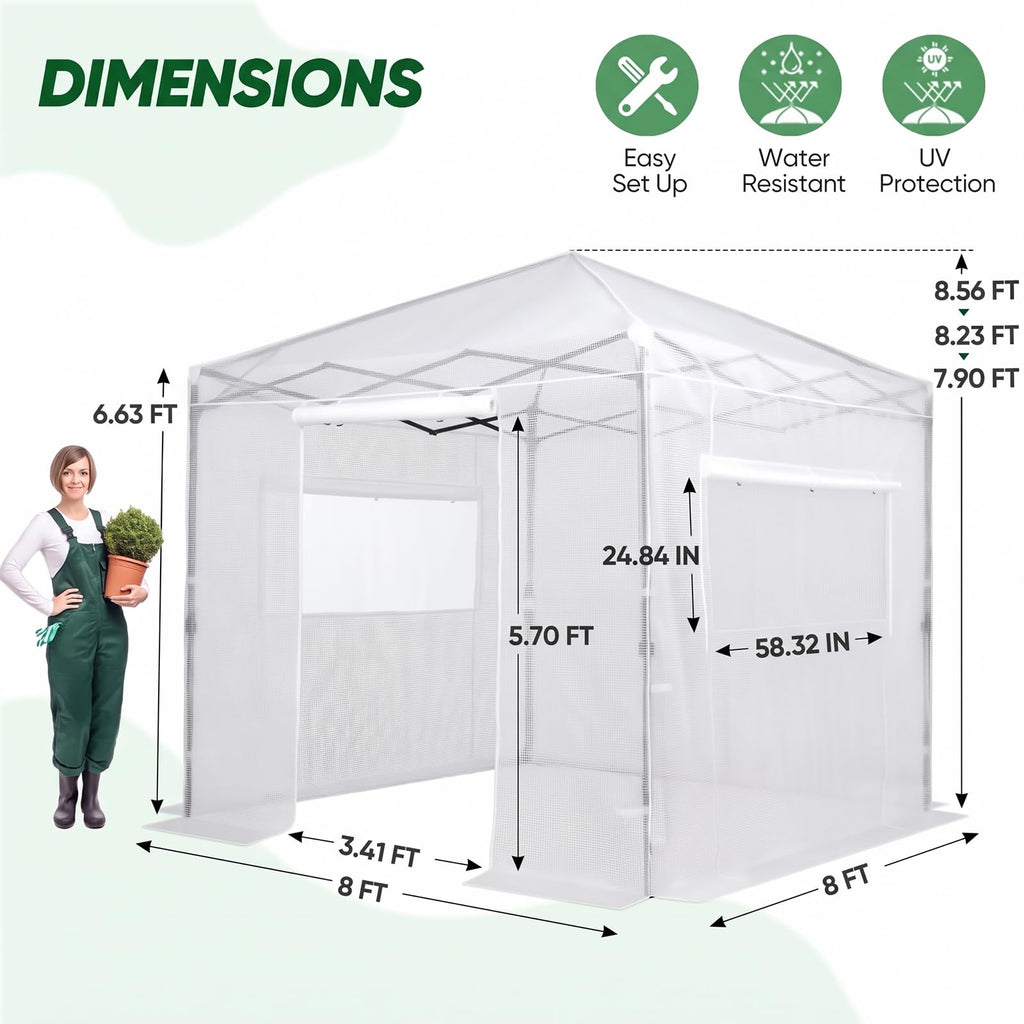 EAGLE PEAK Pop-Up Walk-In Greenhouse (Multiple Sizes)