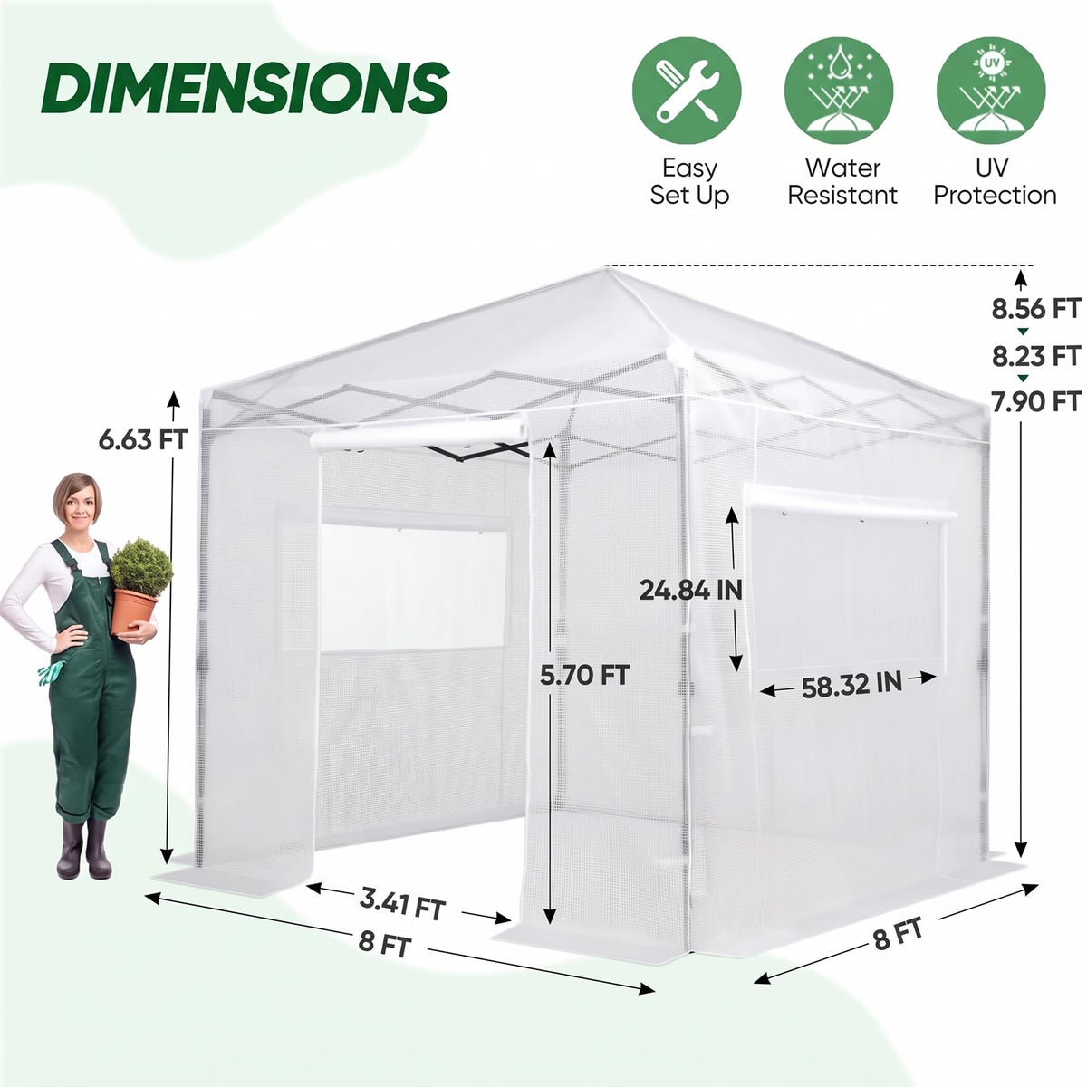 EAGLE PEAK Pop-Up Walk-In Greenhouse (Multiple Sizes)