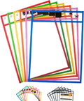 Mr. Pen- Reusable Dry Erase Pocket Sleeves, 10" x 14", 6 Pack, Colorful