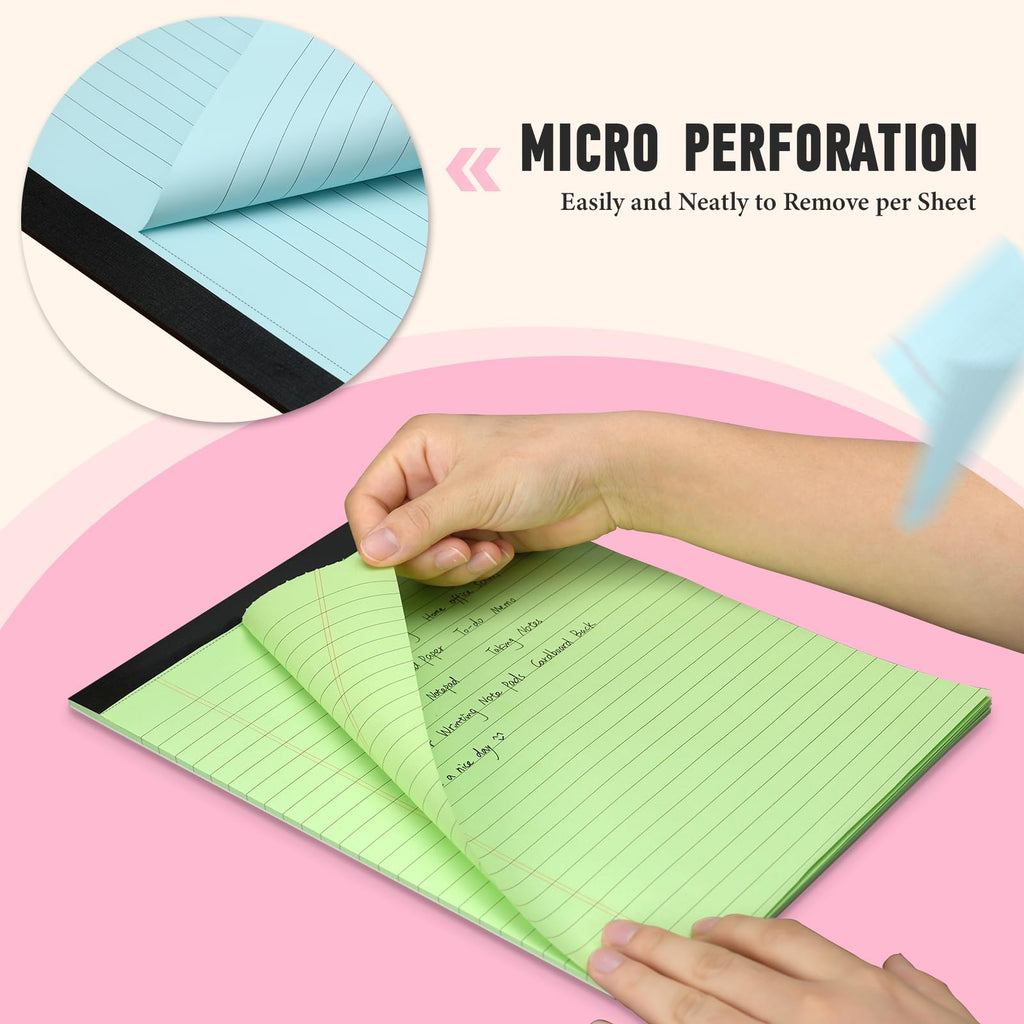 Colored Legal Pads 8.5 x 11, 3 Pack Notepads 8.5 x 11 Wide Ruled Note Pads