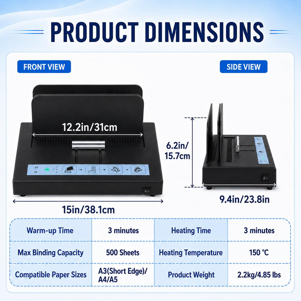 Thermal Binding Machine 500 Sheets Capacity, Book Binding Material