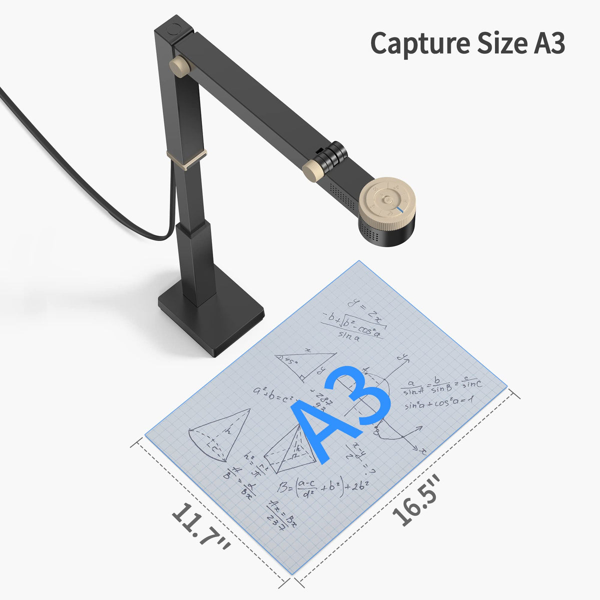 CZUR Fancy S Pro 12MP USB Document Camera - Black