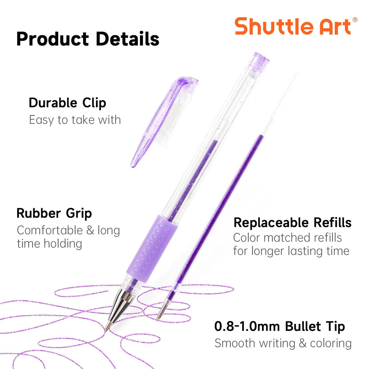 Shuttle Art 260 Pack Gel Pens Set, 130 Colors with 130 Refills for Adults Coloring Books Drawing Crafts Scrapbooking Journaling