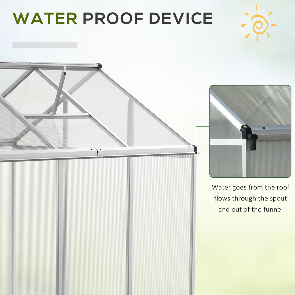 Outsunny Polycarbonate Greenhouse, Up to 60 Sq Ft (4 ft × 6 ft to 10 ft × 6 ft)