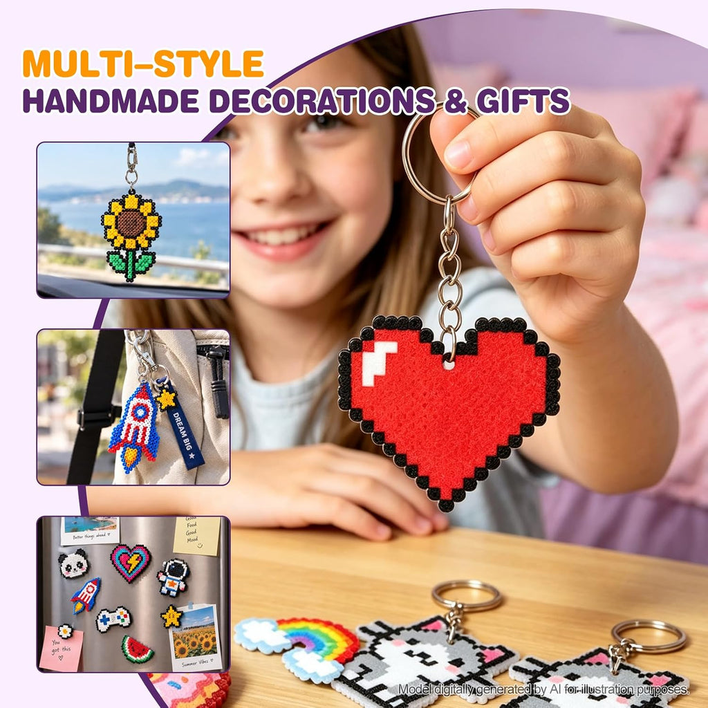 48-Color 2.6mm Fuse Beads Kit, 48,000 Mini Beads for Pixel Art DIY