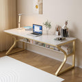 OSCHF 63-Inch Two-Student Desk with Storage Shelf