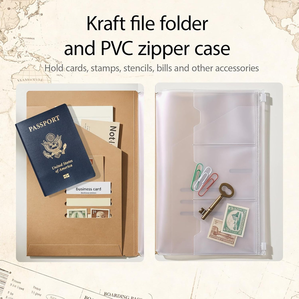 2PACK A5 Size Travelers Journal Notebook Accessories Inserts Kit