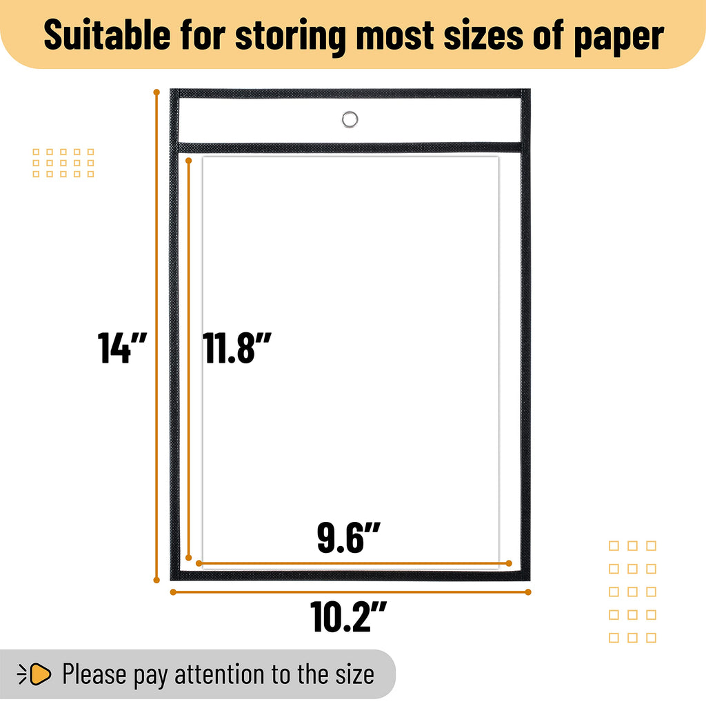 Mr. Pen- Reusable Dry Erase Pocket Sleeves, 10" x 14", 6 Pack, Colorful