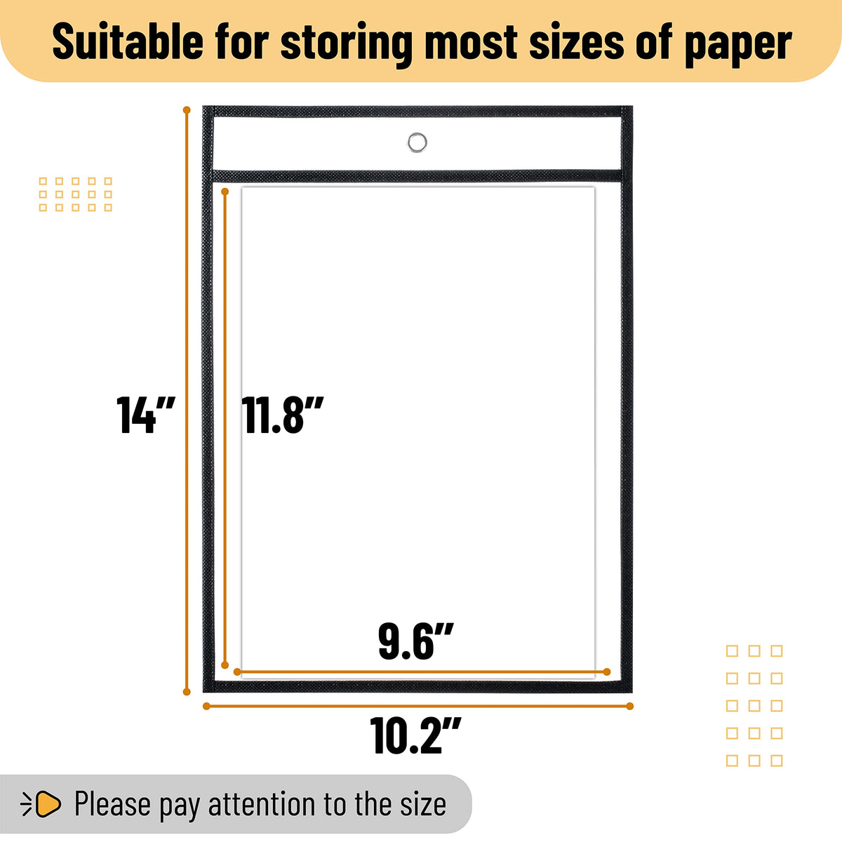 Mr. Pen- Reusable Dry Erase Pocket Sleeves, 10" x 14", 6 Pack, Colorful
