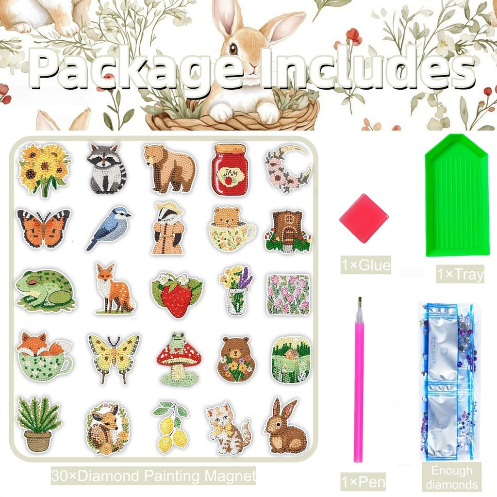 16 Pcs Ladybug Diamond Painting Magnets Kits Diamond Art Fridge Magnet Refrigerator Sticker Diamond Painting kit for Beginners Adults DIY Art Craft Gifts Home Decors
