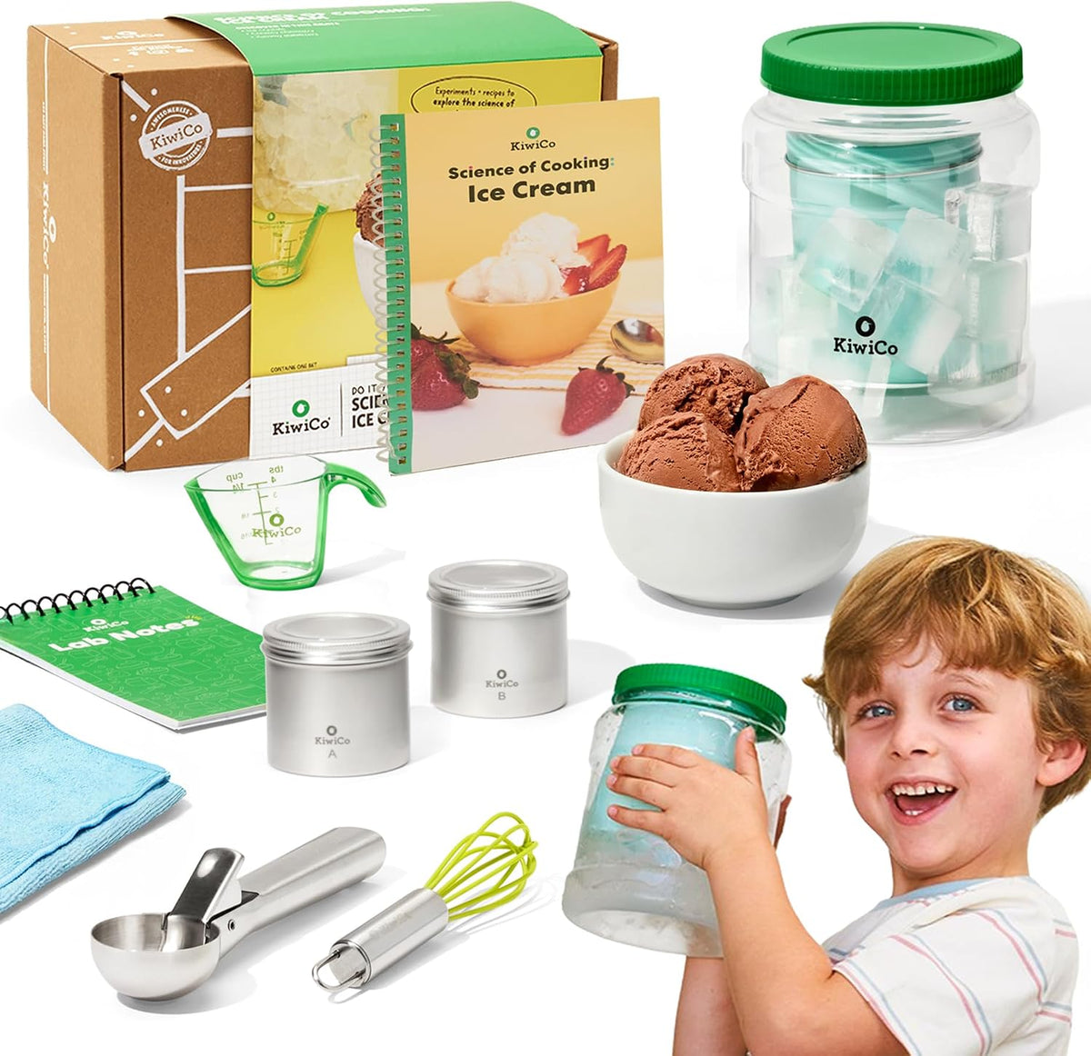 KiwiCo Science of Cooking Ice Cream Kit - STEM Chemistry Set for Ages 5+