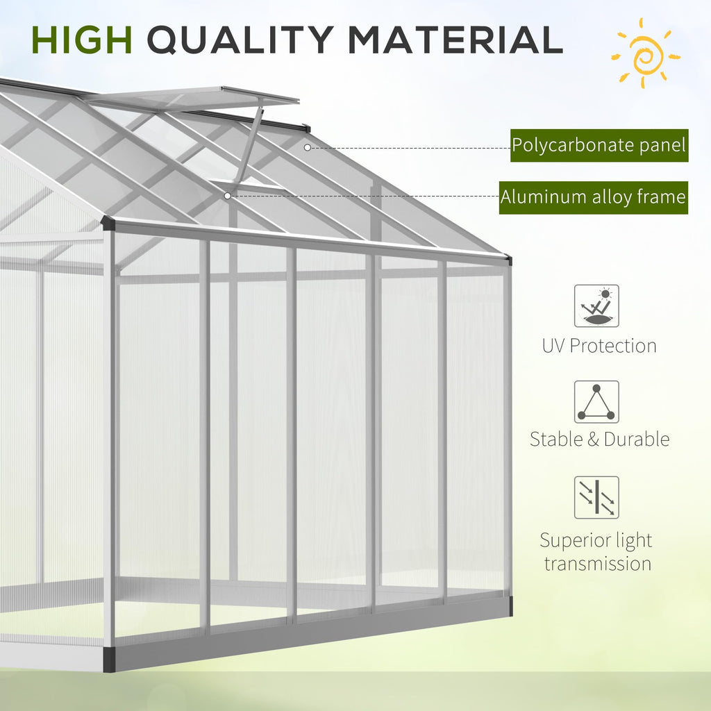 Outsunny Polycarbonate Greenhouse, Up to 60 Sq Ft (4 ft × 6 ft to 10 ft × 6 ft)