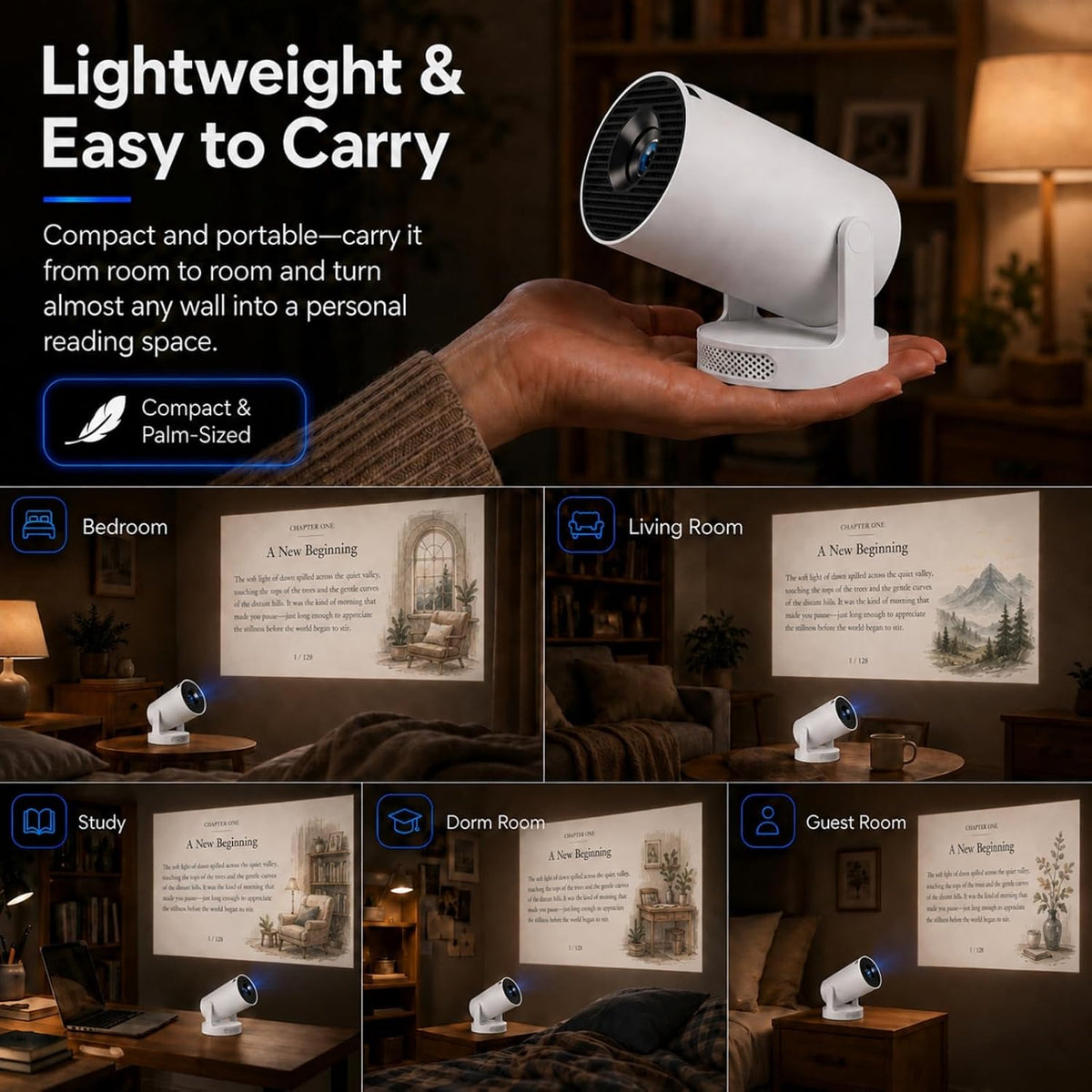 BookGlow Smart Reading Projector with Wireless Page Turner