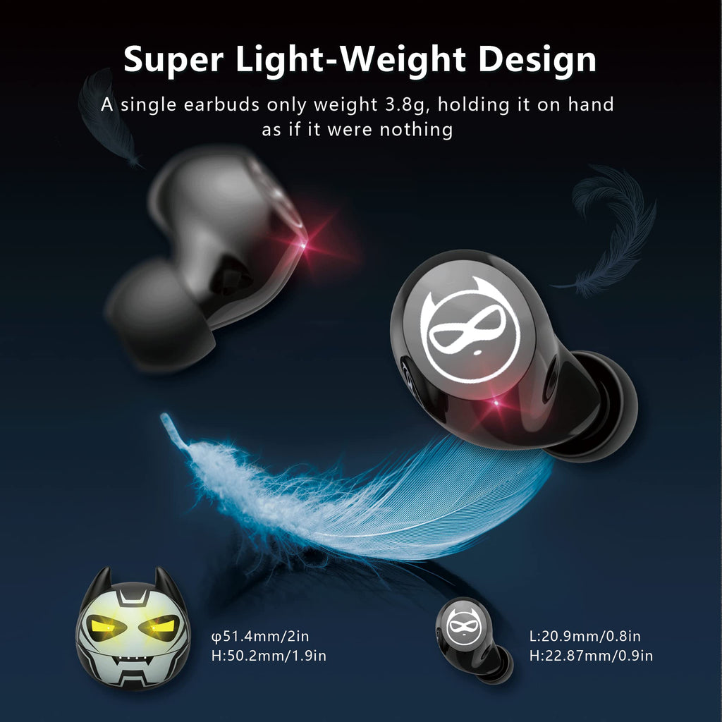 Kids Wireless Earbuds, Noise Reduction Earbuds for Kids Bluetooth 5.0 Waterproof in-Ear Headphones with Mic and Charging Case, Deep Bass Touch Control 36H Playtime Headset for School.