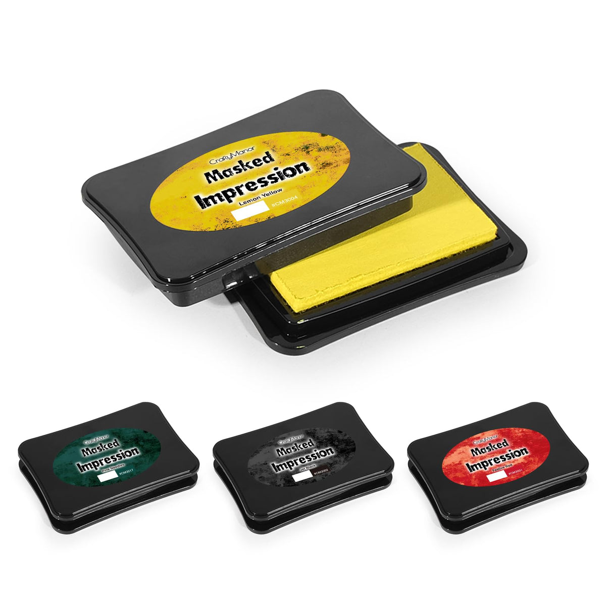 CraftyManor Masked Impression Mini Ink Pad Set – Water-Based Chalk Stamp Pads for Journaling & Scrapbooking
