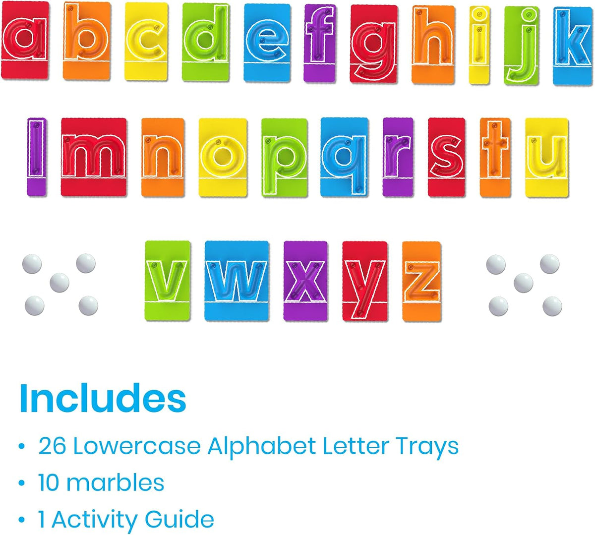hand2mind: MarbleTracers Lowercase Letters Alphabet Tracing Set (Ages 3–5)