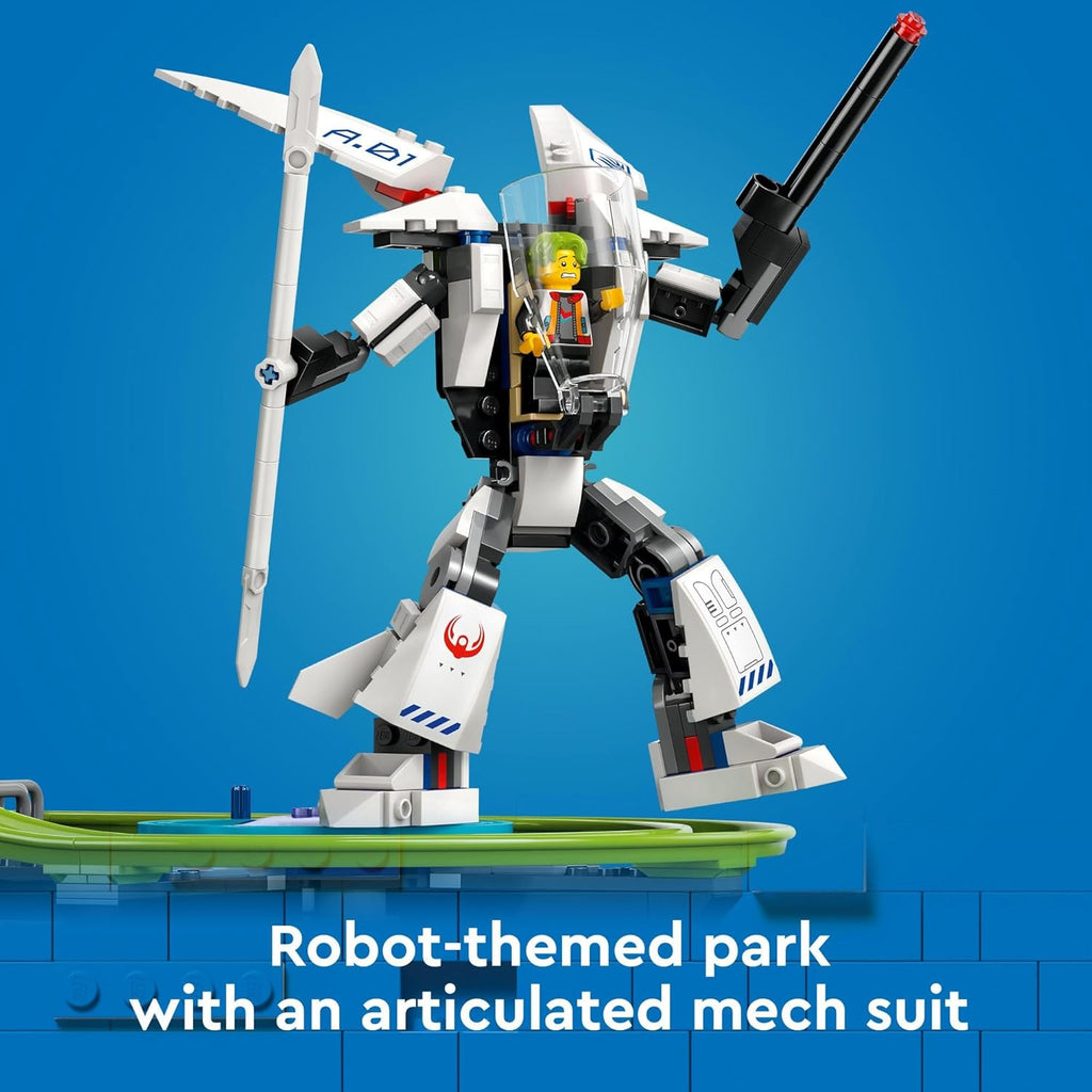 LEGO City Robot World Roller Coaster Building Set - Kids Engineering Toy with Posable Mech Suit for Boys & Girls, Ages 8+ - Gift Ideas for Christmas - 60421