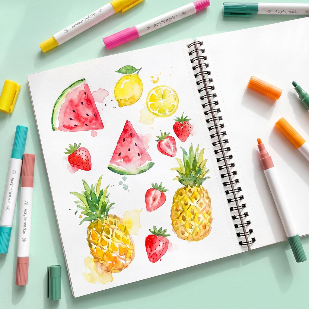 50 Sheets Marker Paper Pad, 7.6 × 7.6 in, 120gsm Alcohol Marker Paper