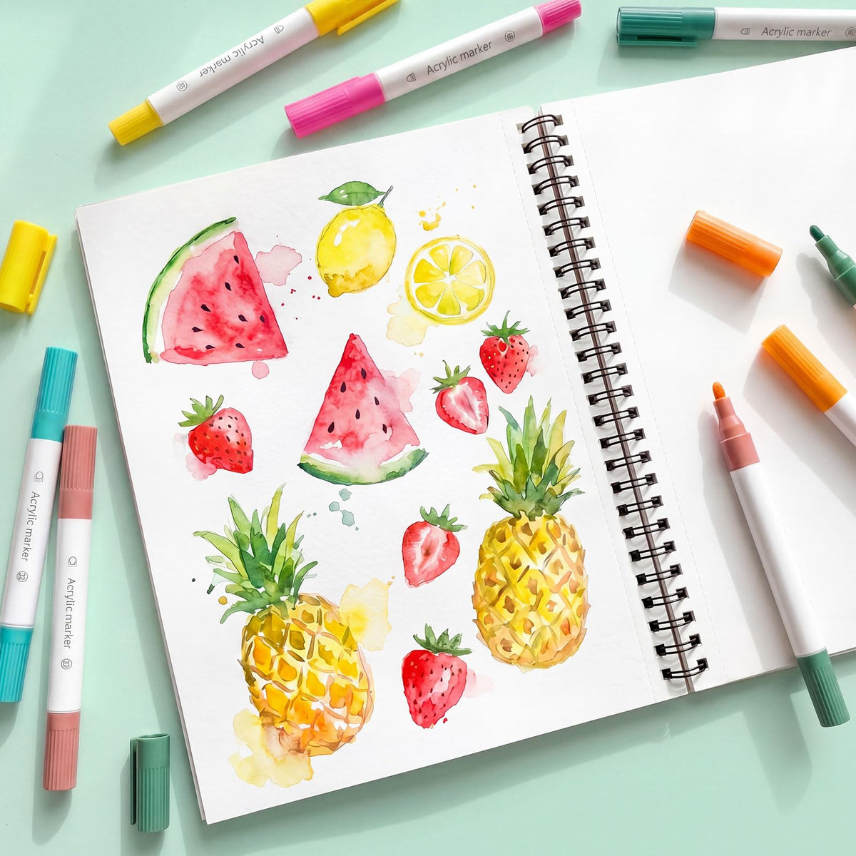 50 Sheets Marker Paper Pad, 7.6 × 7.6 in, 120gsm Alcohol Marker Paper