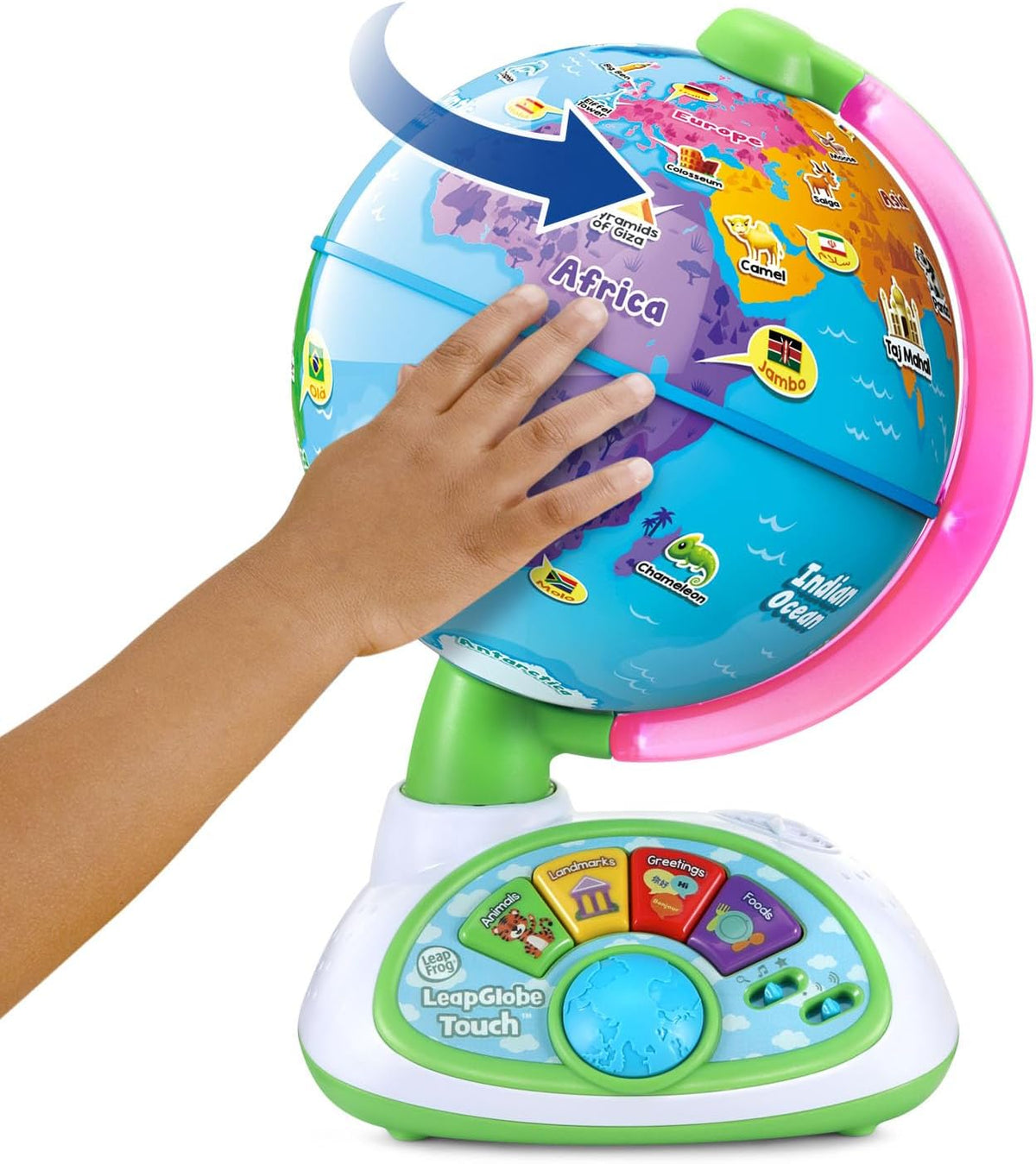 LeapFrog LeapGlobe Light-Up and Touch Interactive Electronic Globe for Kids, Exploration Toy for Ages 3 and Up