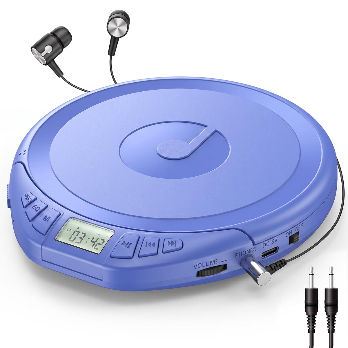 Gueray H-01 Portable CD Player with Earphones for Learning (K–12)