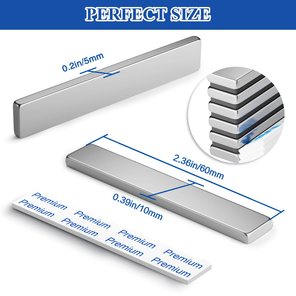100 Pack Small Neodymium Magnets, Strong Bar Magnets, 10 x 5 x 2mm