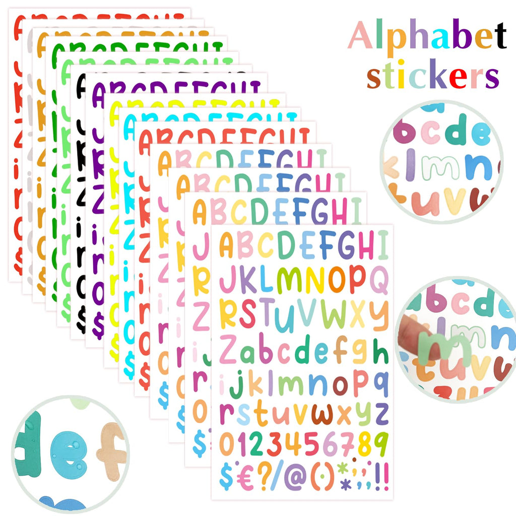 1512 Letter Stickers 12 Sheets Alphabet Stickers Vinyl Self-Adhesive Number Alphabet Vinyl Stickers, Mailbox Numbers Labels DIY Crafts Art Making, Decals for Sign,Scrapbook, Classroom Decor, Door