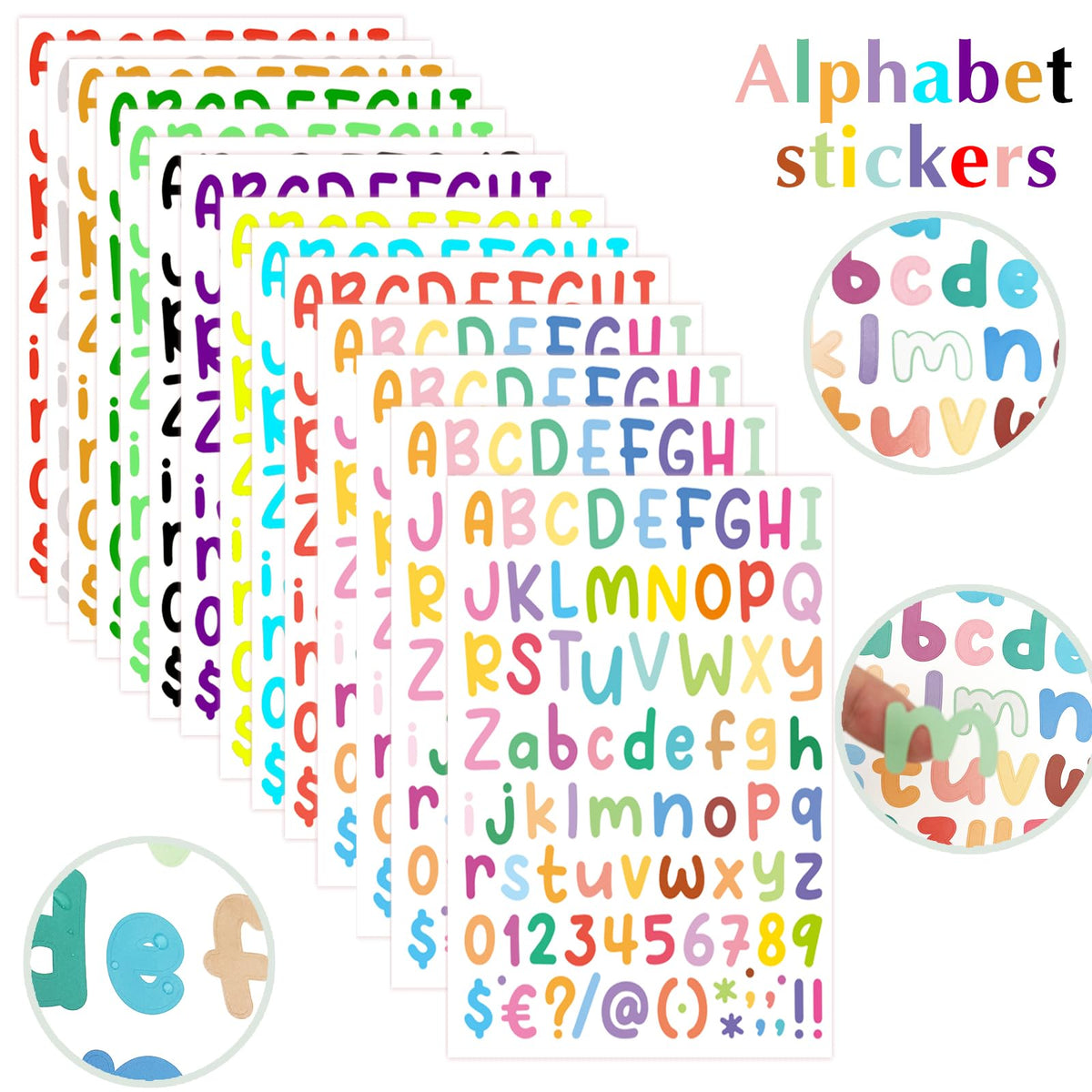 1512 Letter Stickers 12 Sheets Alphabet Stickers Vinyl Self-Adhesive Number Alphabet Vinyl Stickers, Mailbox Numbers Labels DIY Crafts Art Making, Decals for Sign,Scrapbook, Classroom Decor, Door
