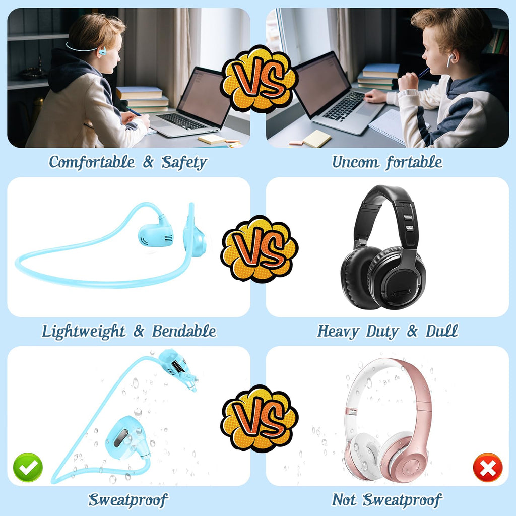 BANIGIPA Kids Headphones, Open Ear Headphones for Teens Child Boys Girls