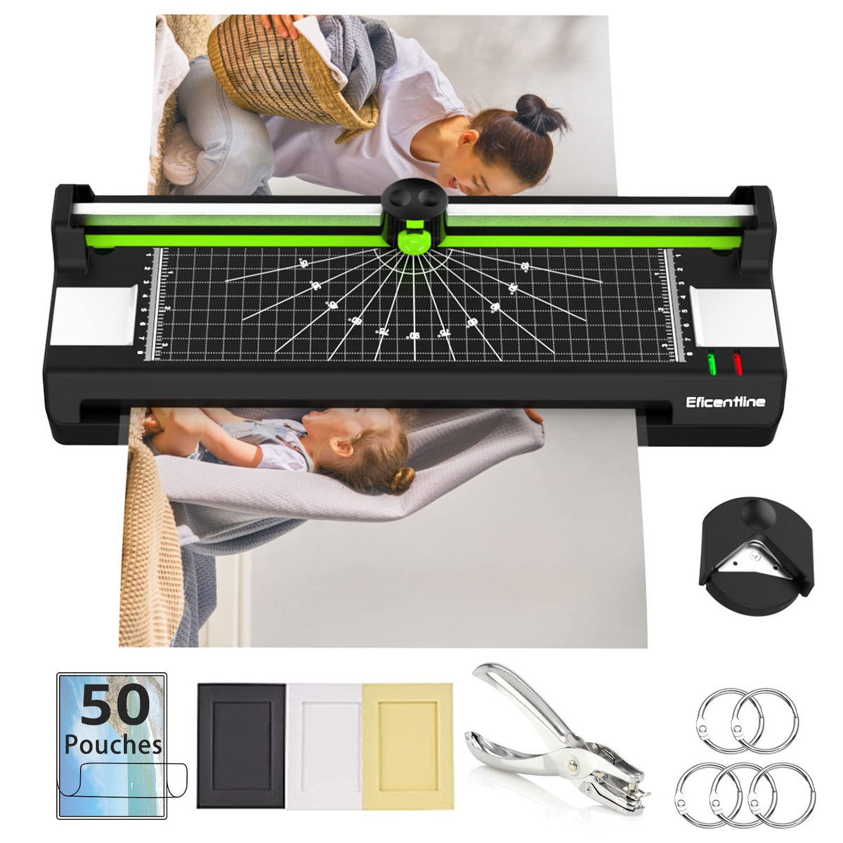 13" Thermal & Cold Laminator with Pouches, Trimmer & Corner Rounder