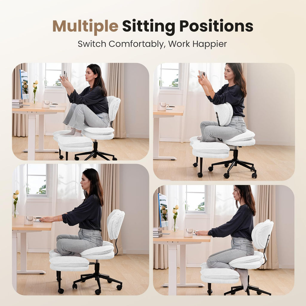 HOMRELEXA Cross-Legged Meditation Desk Chair (Standard & Large)