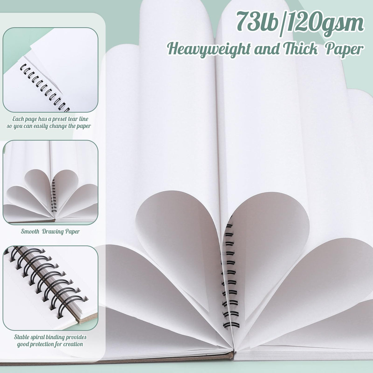 50 Sheets Marker Paper Pad, 7.6 × 7.6 in, 120gsm Alcohol Marker Paper