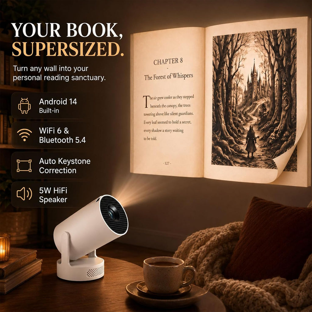 BookGlow Smart Reading Projector with Adjustable Stand